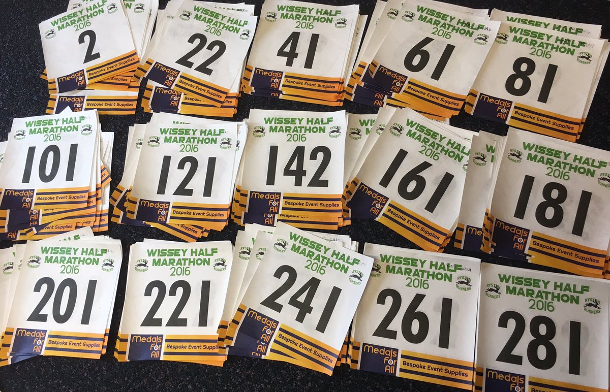 RystonRunners's tweet photo. The race numbers provided and sponsored by Medals for All have been sorted! #lessthanaday #raceday #sponsorship https://t.co/S8FyNQAn4M