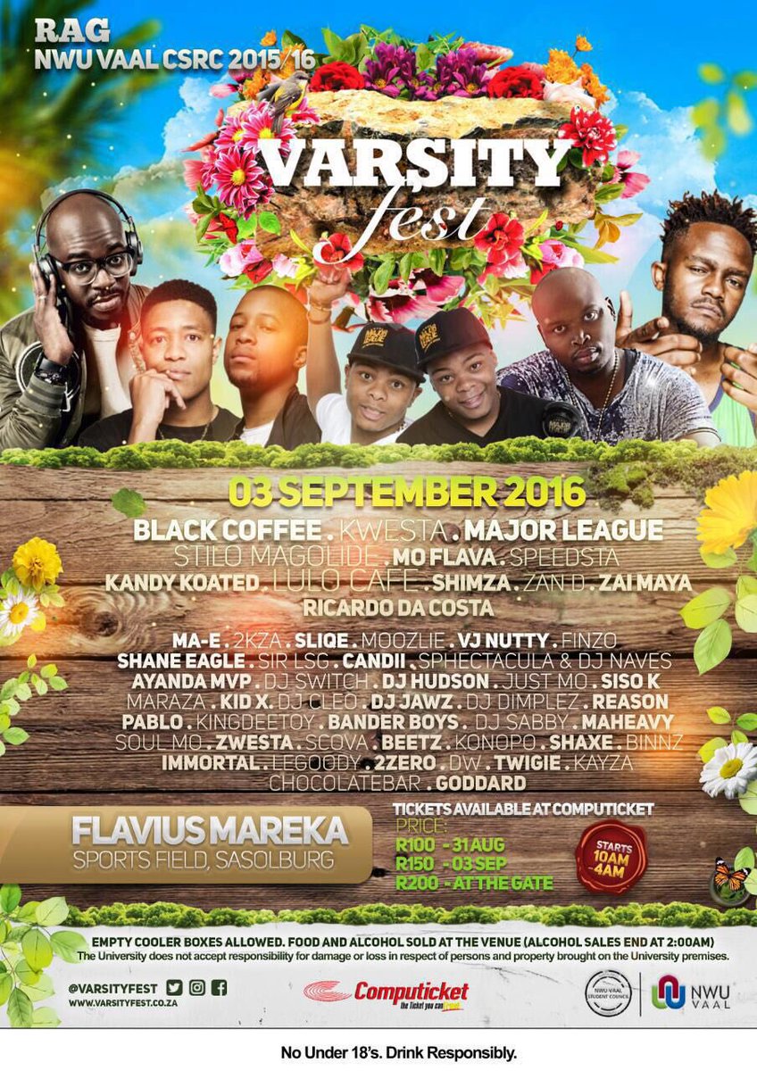 ShaxeKhumalo's tweet photo. First stop this afternoon! #VarsityFest https://t.co/4k7zSniNXQ