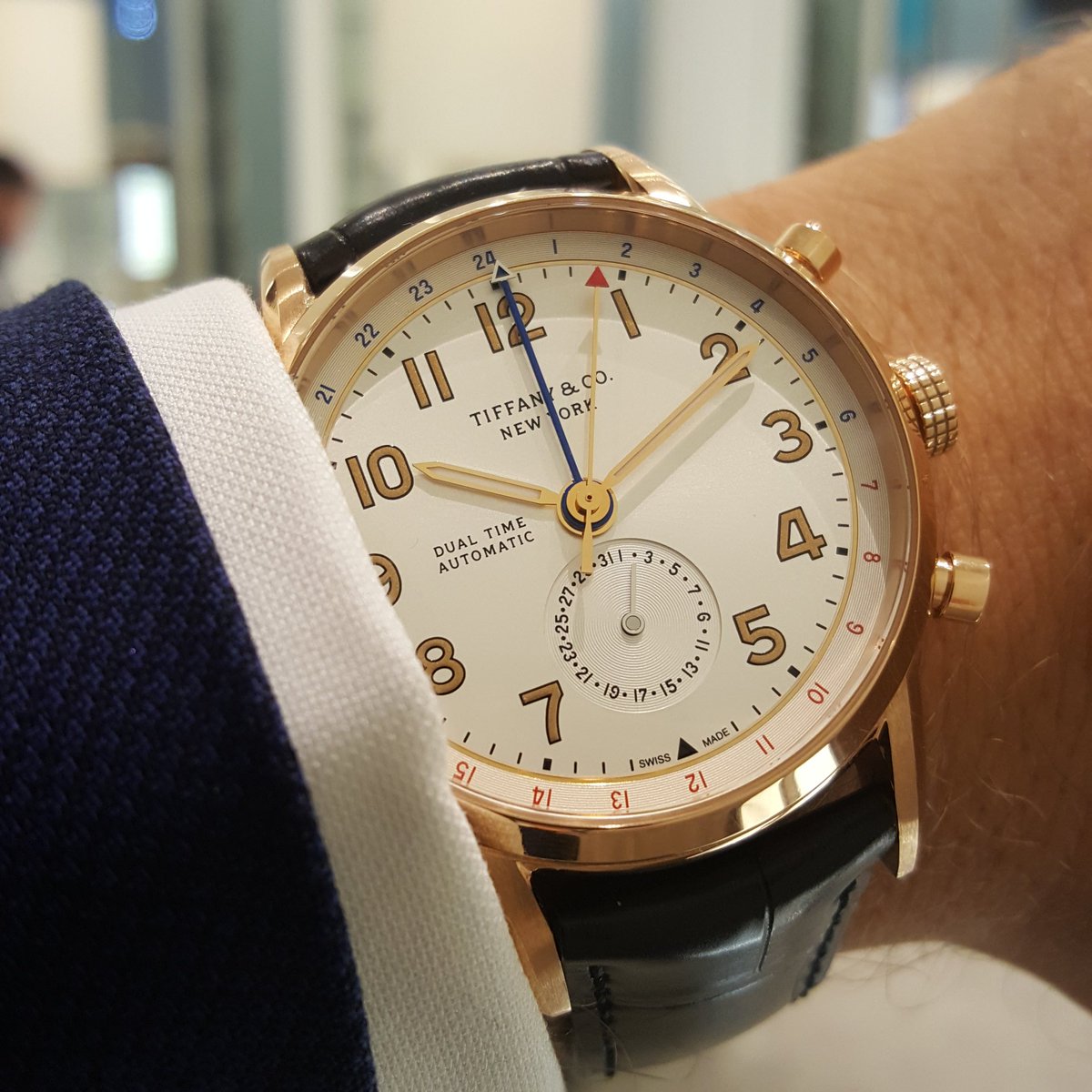 gcousin1981's tweet photo. A #watch with a double passport! Inspired by #NewYork and crafted in #Switzerland #ct60 #tiffanyct60 #dualtime #gmt https://t.co/4xxjjO426N