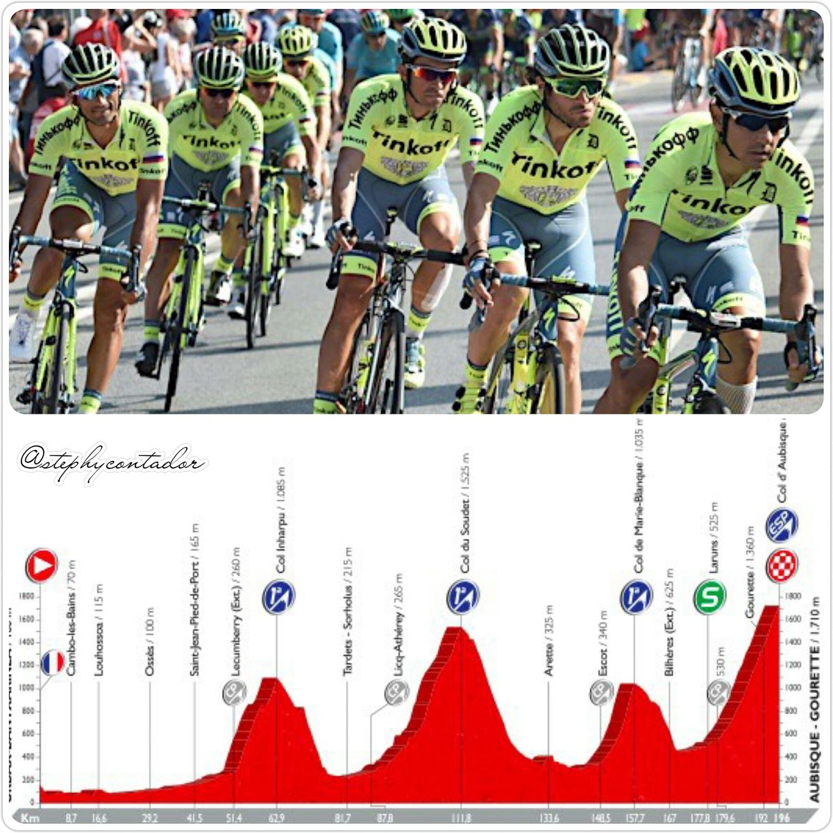StephyStephy__'s tweet photo. #LV2016 #EtapaReina #KingStage #MuchaSuerte #GoodLuck @albertocontador @tinkoff_team 💪💪💪#QuererEsPoder https://t.co/lzQRBAan4R