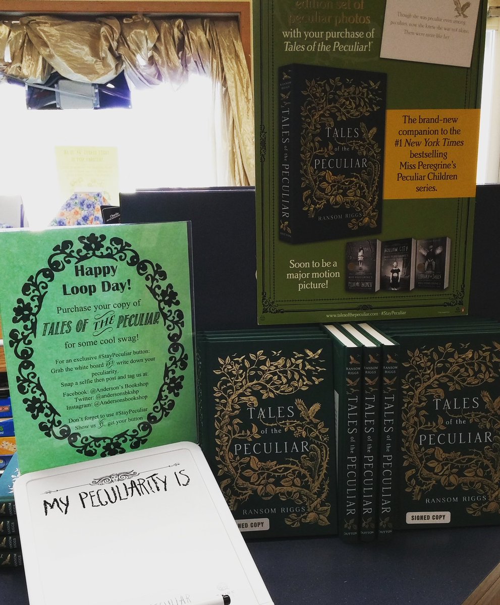 AndersonsBkshp's tweet image. It's #LoopDay people! We've got swag, books, &amp;amp; our own peculiarities. Come join the fun! #StayPeculiar