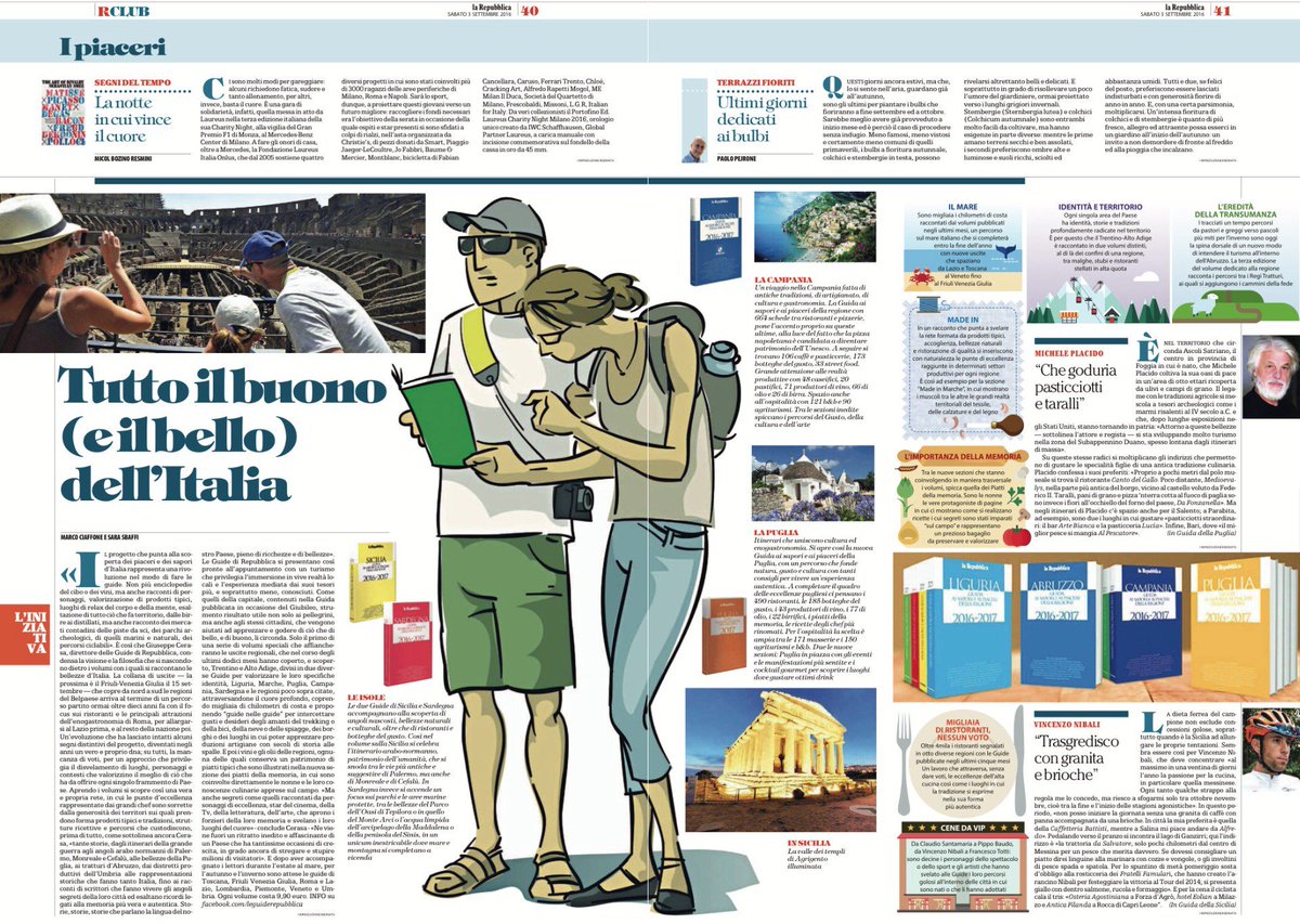 Oggi su @repubblicait l'articolo dei colleghi <a href="/SaraSbaffi/">Sara Sbaffi</a> e <a href="/Ciaffone/">Marco Ciaffone</a> che vi raccontano il progetto di <a href="/Guide_Rep/">Le Guide di Repubblica</a>!