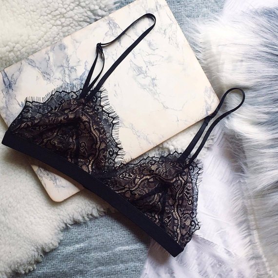 The eyelash lace Farrow bra, handmade! Love it!