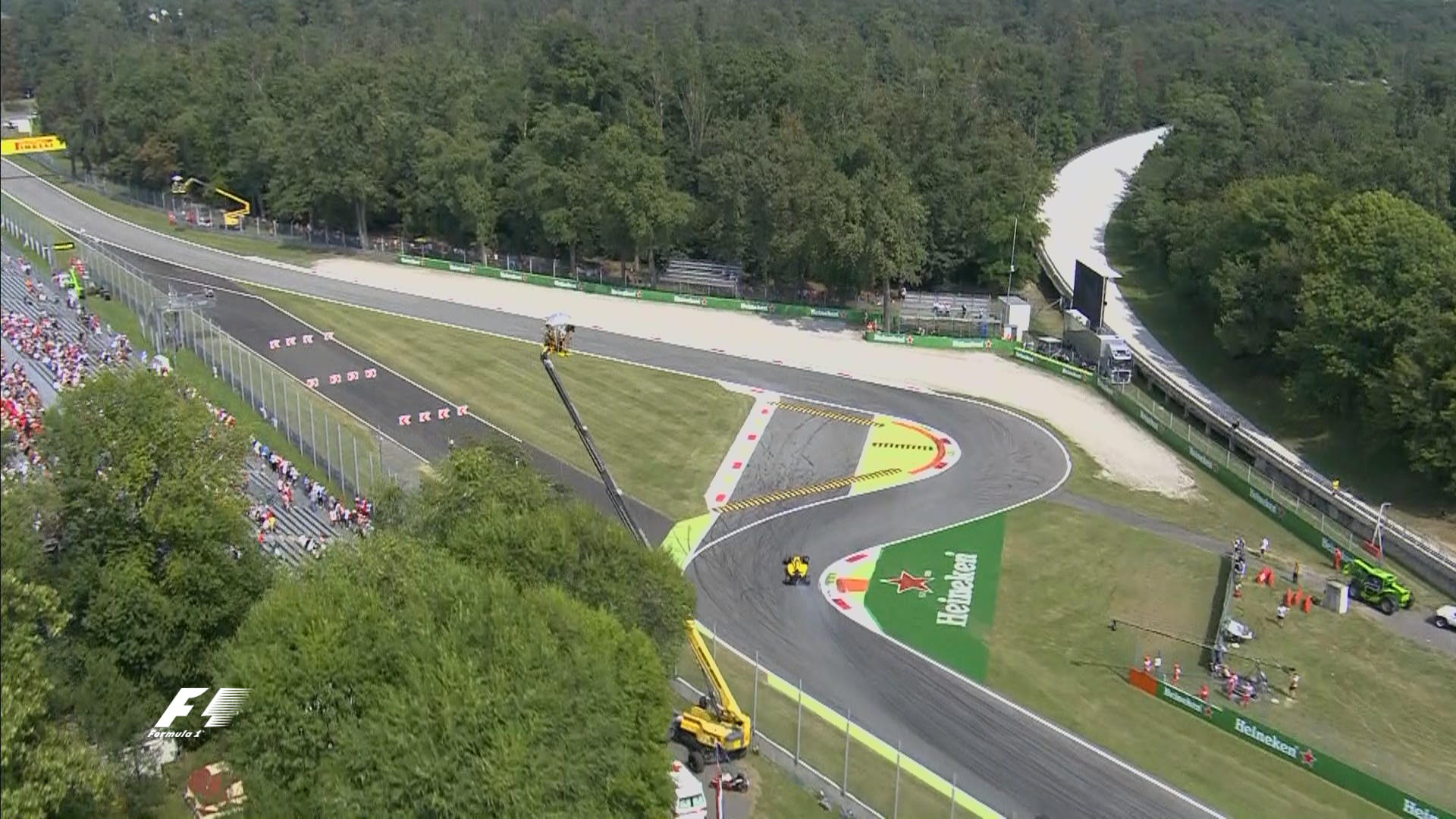 Formula 1 on Twitter: &quot;MAG rounds the first chicane with Monza&#39;s old banking disappearing into the trees behind ? #Quali #ItalianGP ?? #F1… &quot;