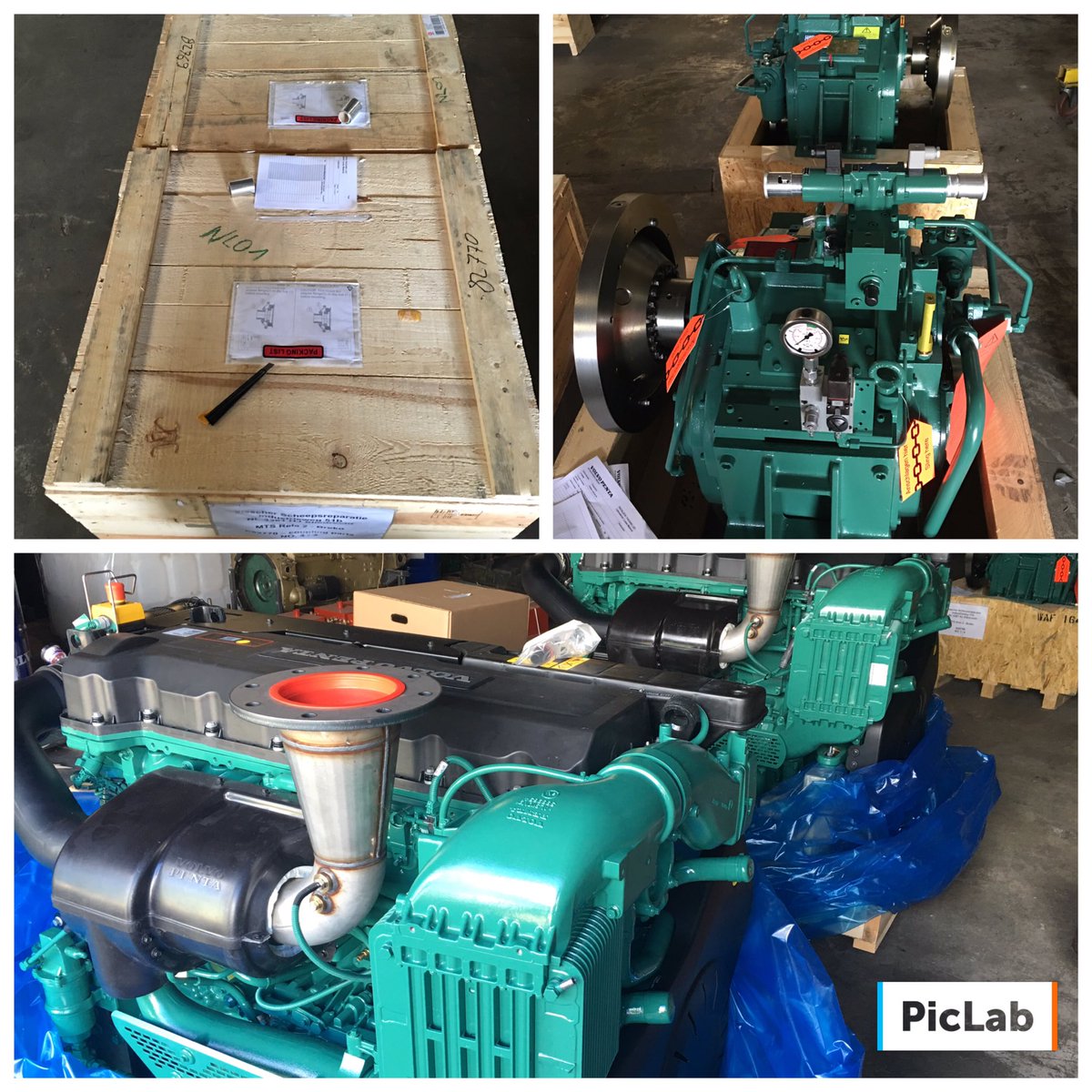 2x Volvo Penta D13-500 motoren en Reintjes WAF 164 keerkoppelingen afgeleverd voor de tweede nieuwbouw tanker.