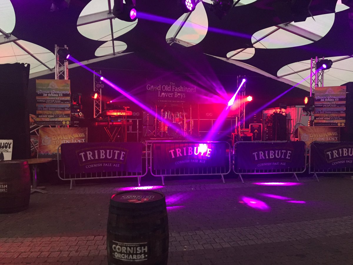 QuayEvent's tweet image. Stage set for the good old fashioned lover boys, queen tribute band lemon quay, Truro