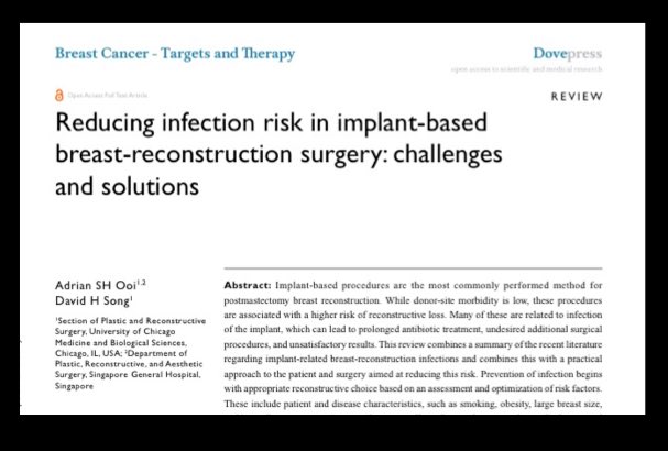 drheatherfurnas's tweet photo. Reducing infection risk in #breastreconstruction by @drdavidsong https://t.co/H4Uc6ZD0nd #plasticsurgery #BCPEA https://t.co/QIEld85loS