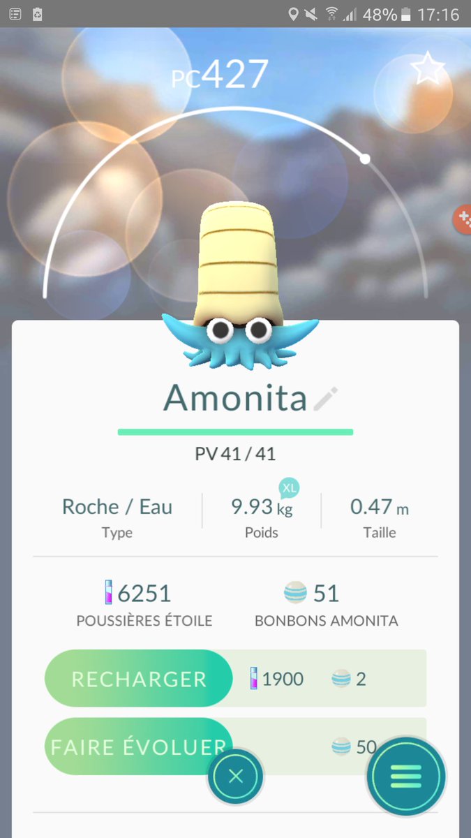 X23_H8's tweet photo. La star du moment. 😆 #Amonistar #PokemonGO @MichaelDrd7 @BibiLaMoustache @Synea78 @Fraindbow_Umi @ZeTutur @Nindo64 https://t.co/eEgF4jkt8r