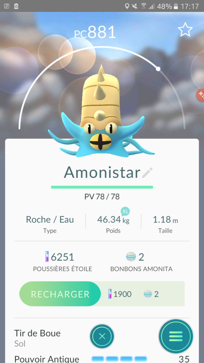 X23_H8's tweet photo. La star du moment. 😆 #Amonistar #PokemonGO @MichaelDrd7 @BibiLaMoustache @Synea78 @Fraindbow_Umi @ZeTutur @Nindo64 https://t.co/eEgF4jkt8r