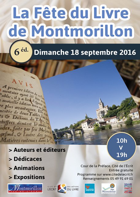 AnnieFrance86's tweet photo. VENEZ A LA FETE DU LIVRE A #MONTMORILLON dans la Vienne  LE DIMANCHE 18 SEPTEMBRE 2016 ! https://t.co/v84w9RVz4C