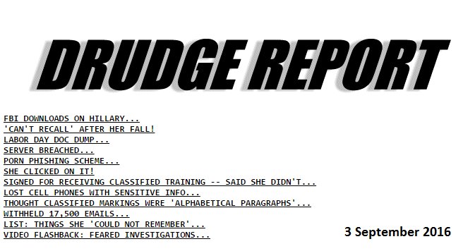 NoSurrender200's tweet image. 3 Sep 2016 @HillaryClinton Headlines...
How can anyone think she's fit to be President?? #ClintonFAIL