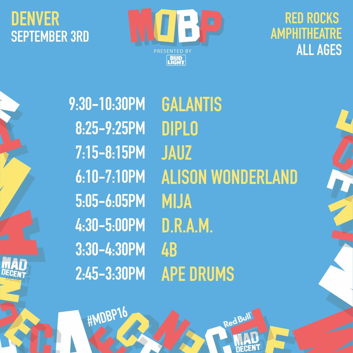 TONIGHT: <a href="/MDBlockParty/">MDBP</a> w/ <a href="/wearegalantis/">Galantis</a>, <a href="/diplo/">diplo</a>, <a href="/Jauzofficial/">JAUZ</a>, <a href="/awonderdj/">A Wonder</a> &amp; more

Doors 2pm | #RedRocks75 #MDBP16