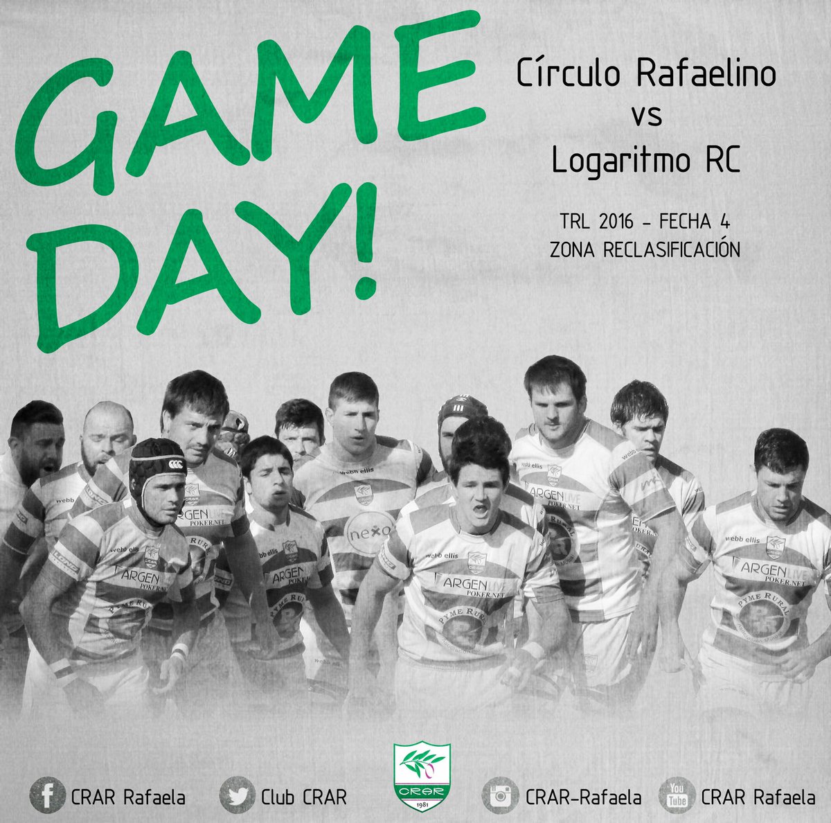 ClubCrar's tweet photo. #TRL2016 #VamosCRAR💚 #35AñosDeEmpuje💪 #Kickoff16 #CRAR vs #Logaritmo #Reclasificación #HoyHayQueGanar https://t.co/ZPvASM0mjq