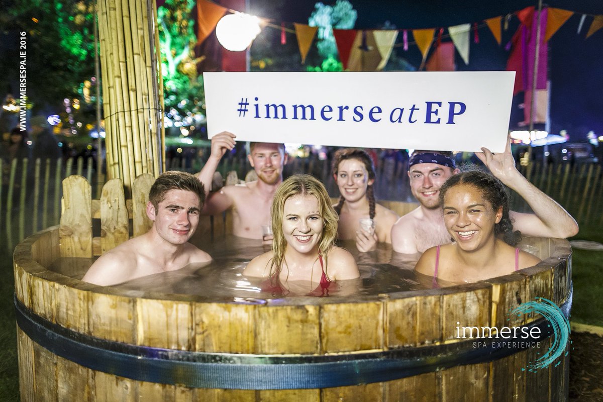 ImmerseSpa's tweet photo. Hot tubs - Best served up with friends! @EPfestival. #immerseatEP #immerseyourself #EP2016 https://t.co/jm6ZA8vKRQ