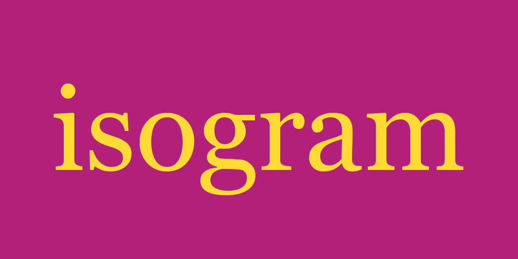 _weirdwords_'s tweet photo. isogram: a word or phrase where no letters repeat. See also: autological! #logology https://t.co/wJeqIcIf3P