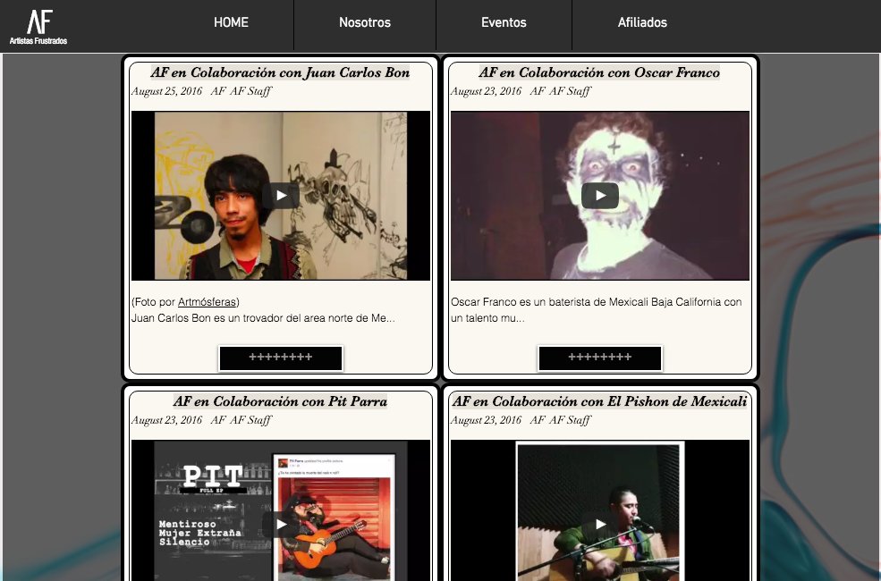 AFNoticia's tweet image. artistasfrustrados.org
Página oficial donde tenemos a todo artista apoyado por la comunidad.