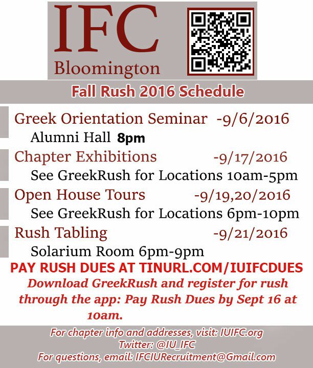 Greek Orientation Seminar is Tuesday, September 6th! Don't forget to register for rush via the GreekRush App!