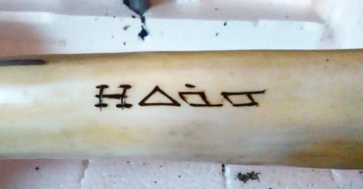 Burning on tuktu (caribou) antler looks pretty wicked! #Hinaani #pana #inuvative #Inuit #nunagram #nunavut