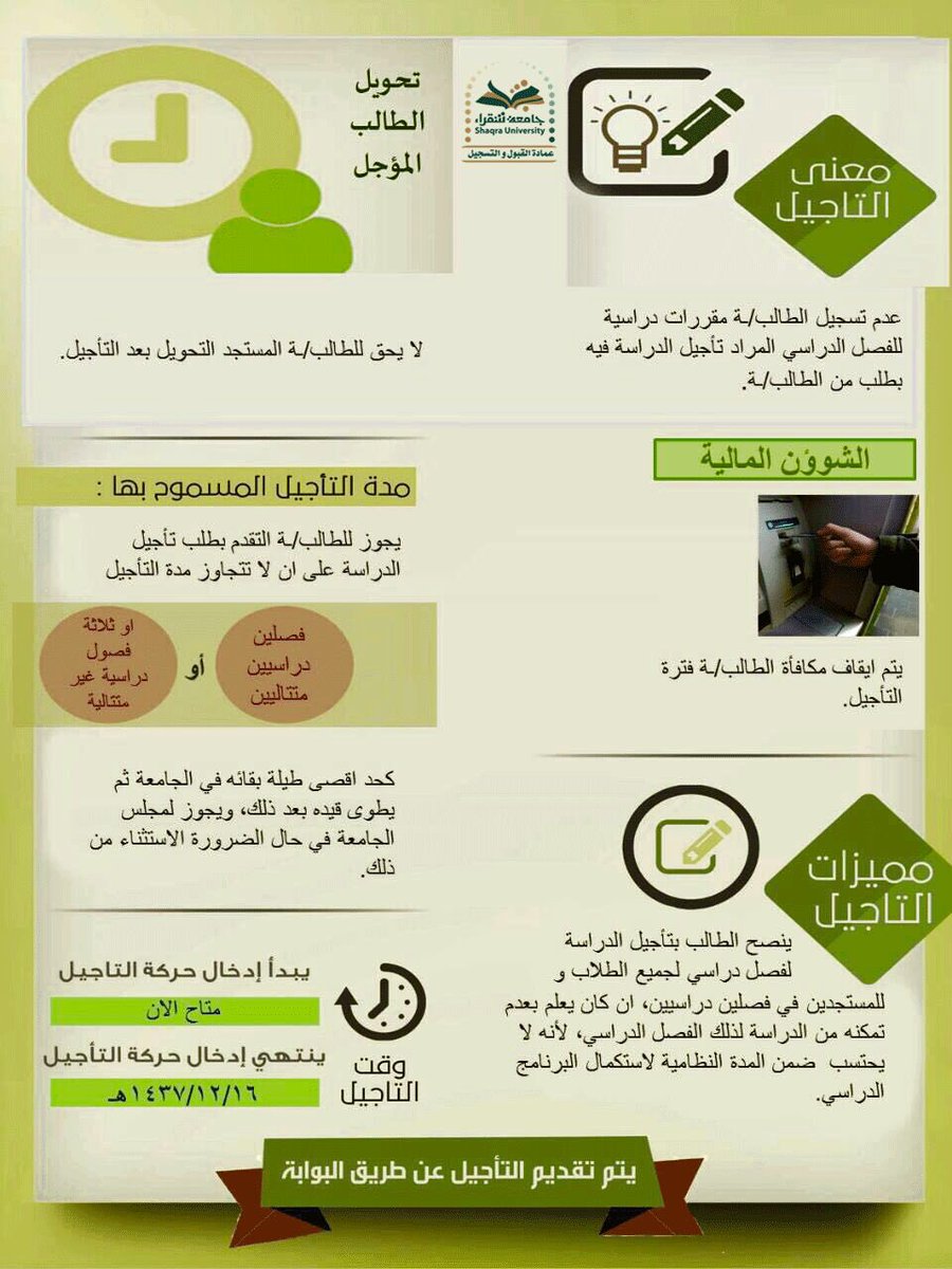 جامعة شقراء On Twitter عمادة القبول والتسجيل تقدم لكم معلومات