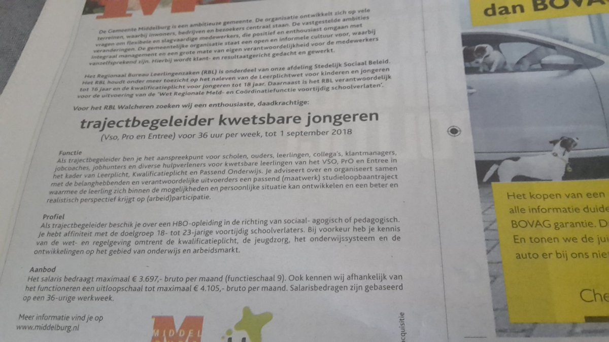 Interessante vacatures voor onze afgestudeerde Hbo-Pedagogen en sociaal opgeleide werkers in Zeeland in PZC.