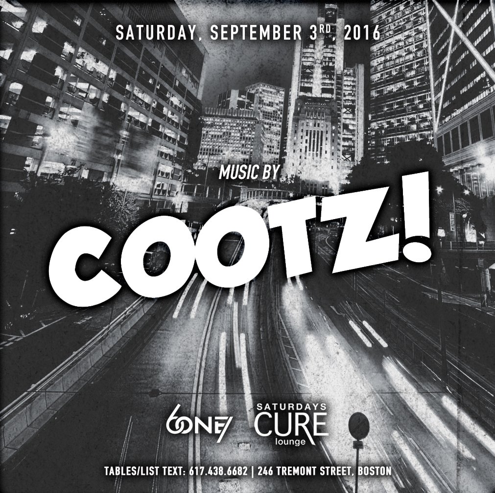 Catch <a href="/djcootz/">COOTZ</a> at @CureLounge tonight! 617 438 6682 for tables/list! <a href="/ItsJust_Enes/">Enes</a> <a href="/Ace6one7/">BeepBeep We're Watching 🇺🇸🇮🇱</a> <a href="/v_fit1/">Vijay A. Daryanani</a> <a href="/pashaboston/">Pasha</a>