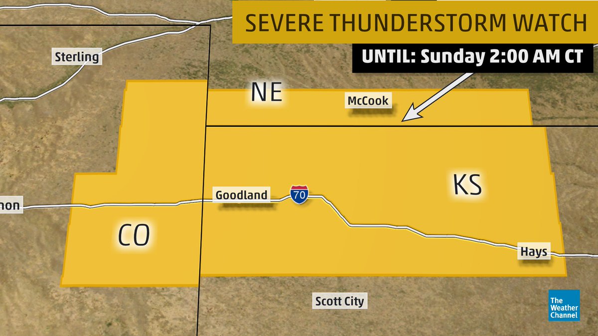 A severe thunderstorm watch has been issued for portions of Kansas