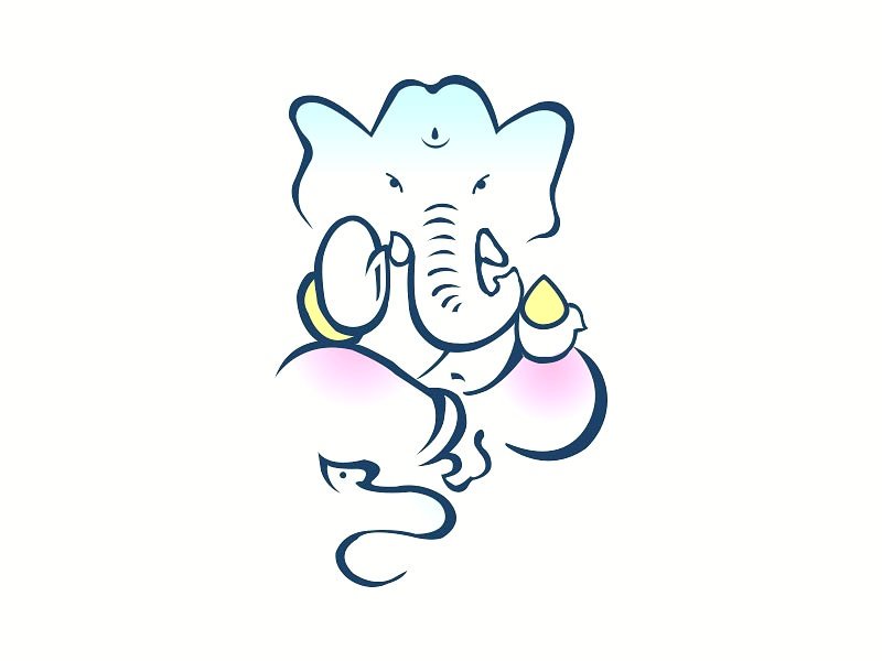 Cartoon Hand Drawn Indian God Ganesh Chaturthi Elephant Element, Elephant  Drawing, Hat Drawing, God Drawing PNG Transparent Clipart Image and PSD  File for Free Download