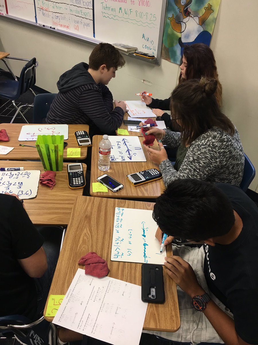 kristiguest's tweet photo. @MHSPanthers in Mrs. Wood's Alg 2 class collaborating on solving &amp; graphing inequalities! #misdproud #Going2 https://t.co/geBxi4xEfF