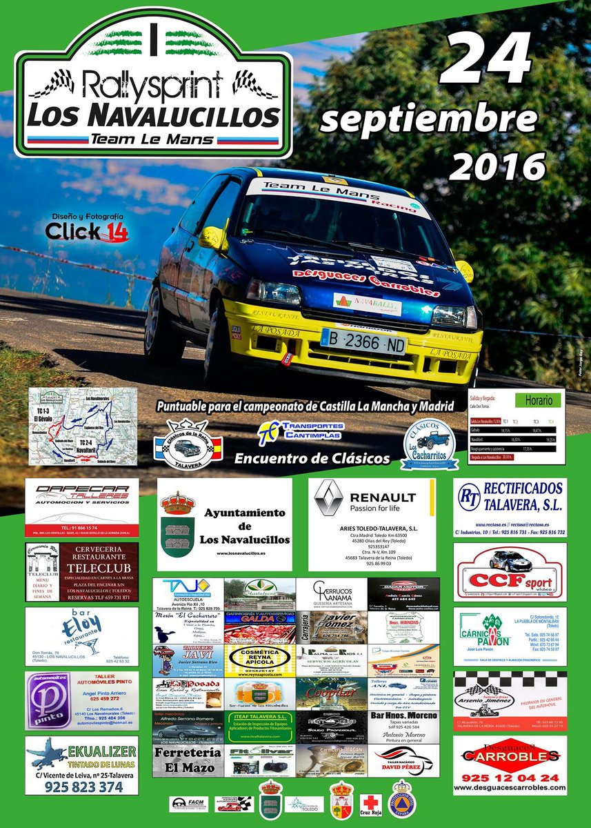 Cartel con anunciantes I Rallysprint de Los Navalucillos, sin ellos no sería posible, gracias!!