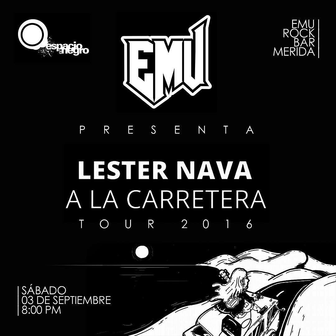 EMUROCKBAR's tweet photo. Hoy #3sep @LesterNavaMusic comienza su gira "A la Carretera Tour 2016" con un acústico en @EMUROCKBAR 8PM #Merida https://t.co/pSYOe4TNcI