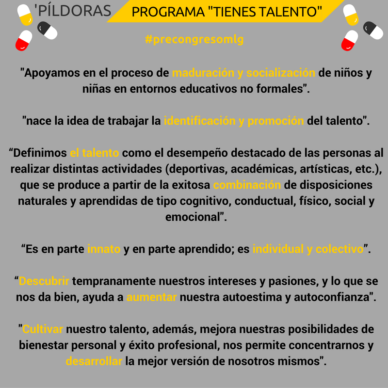 precongresoMLG's tweet photo. Píldoras de la presentación del programa "tienes talento" de @FundlaCaixa  . Feliz fin de semana. https://t.co/LYdEHPCpca