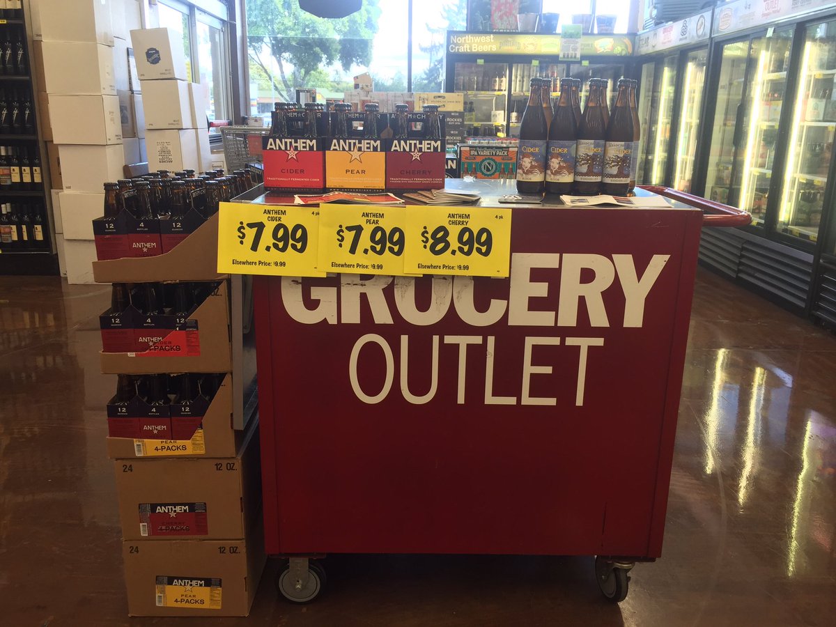 CiderKennan's tweet photo. Getting everyone in Eugene ready for the Duck game with @wacider and @anthemcider over @GroceryOutlet.
#GoDucks https://t.co/QUJ7ivwcMA
