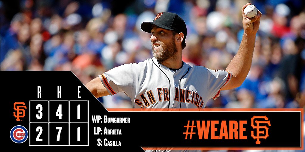 SFGiants's tweet image. RECAP: Bumgarner strikes out 10 as #SFGiants win in Chicago. atmlb.com/2cnT5wc