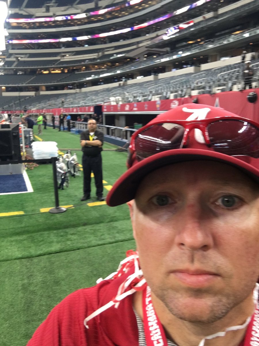 On sideline waiting on The Tide!