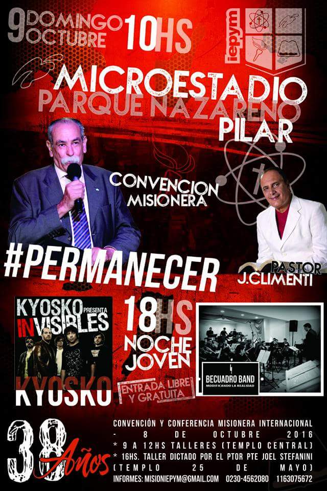 FansKyosko's tweet photo. Una alegría recibir a @KYOSKO_ en nuestra #ConvenciónMisionera
Y vos no te lo podes perder! #IEPyM https://t.co/l4del4n2Qx