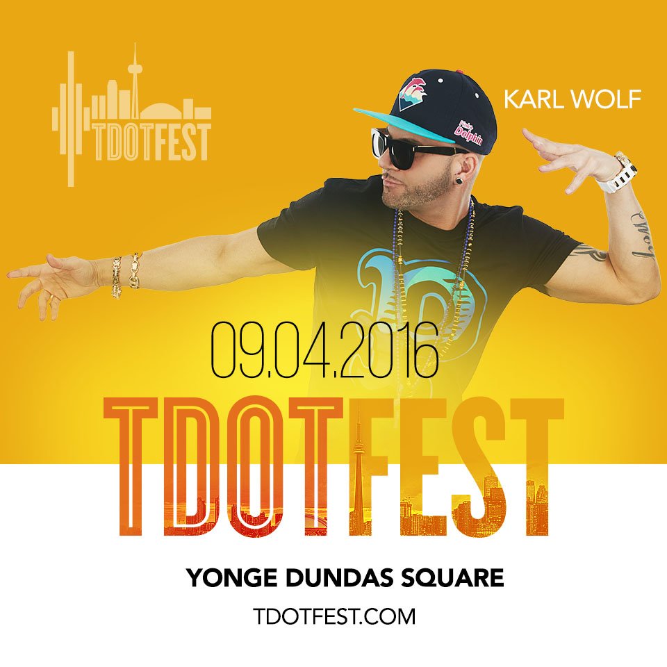 #RnB Superstar <a href="/KARLWOLFs/">Karl Wolf</a> will be returning to #TDotFest Sept4! Come celebrate with us! #PackTheSquare
#Toronto #YDS