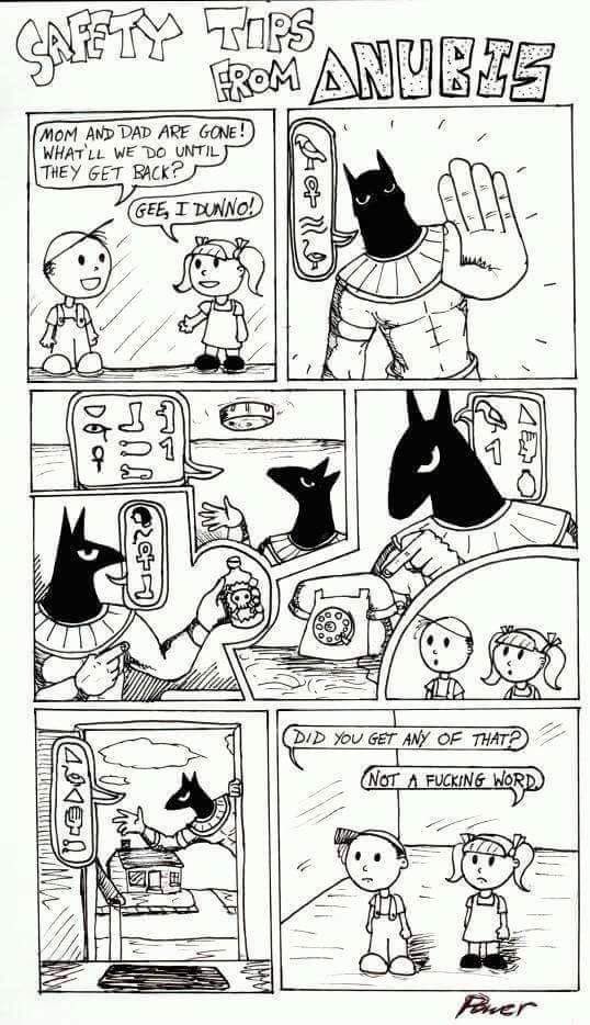 MisguidedSoul's tweet photo. Safety Tips from Anubis https://t.co/C6meHqwo8y