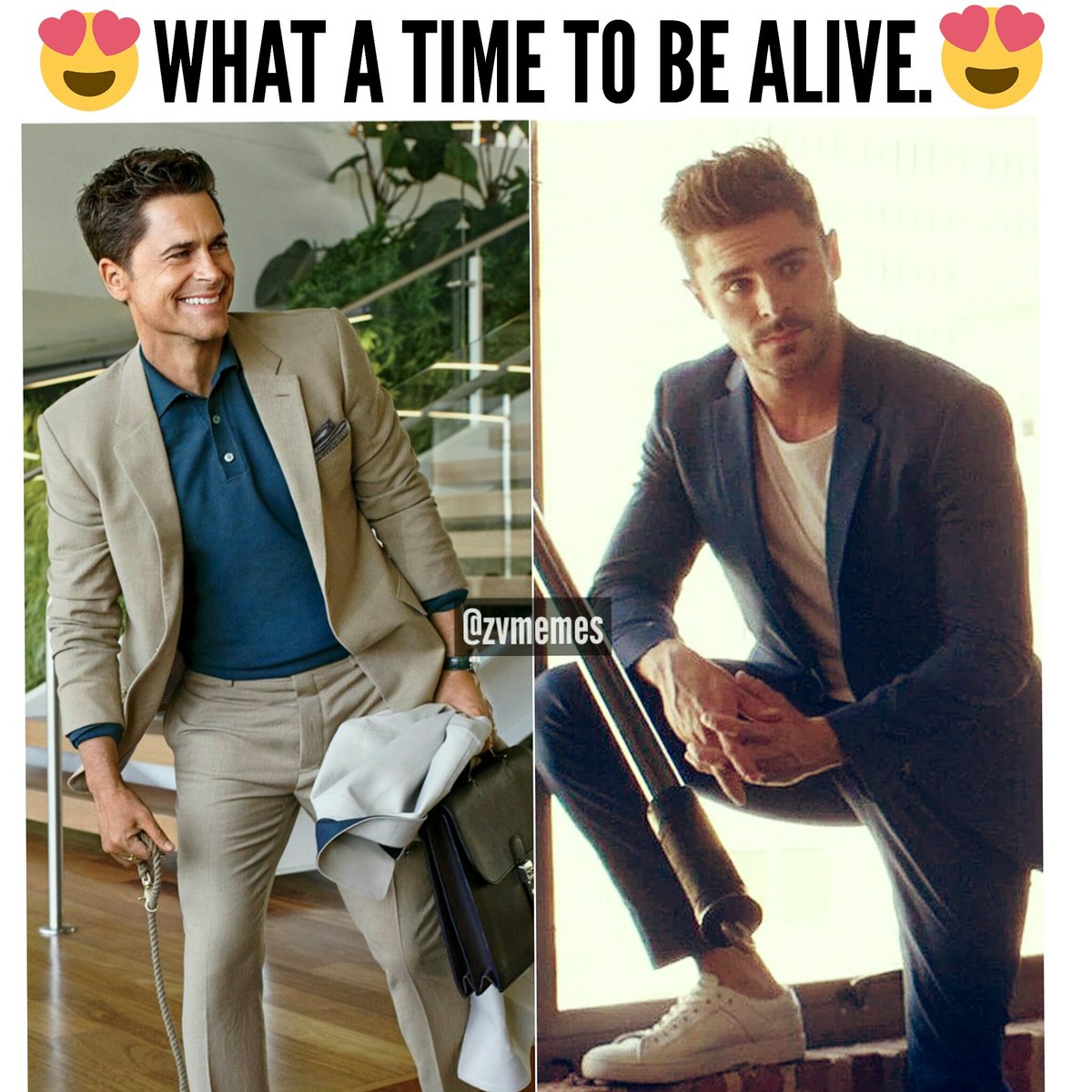 zvmemes's tweet photo. #Iliterallycanteven right now. Rob and Zac NEED TO work together. 😭
#roblowe #zacefron https://t.co/bKZQjeOBpa