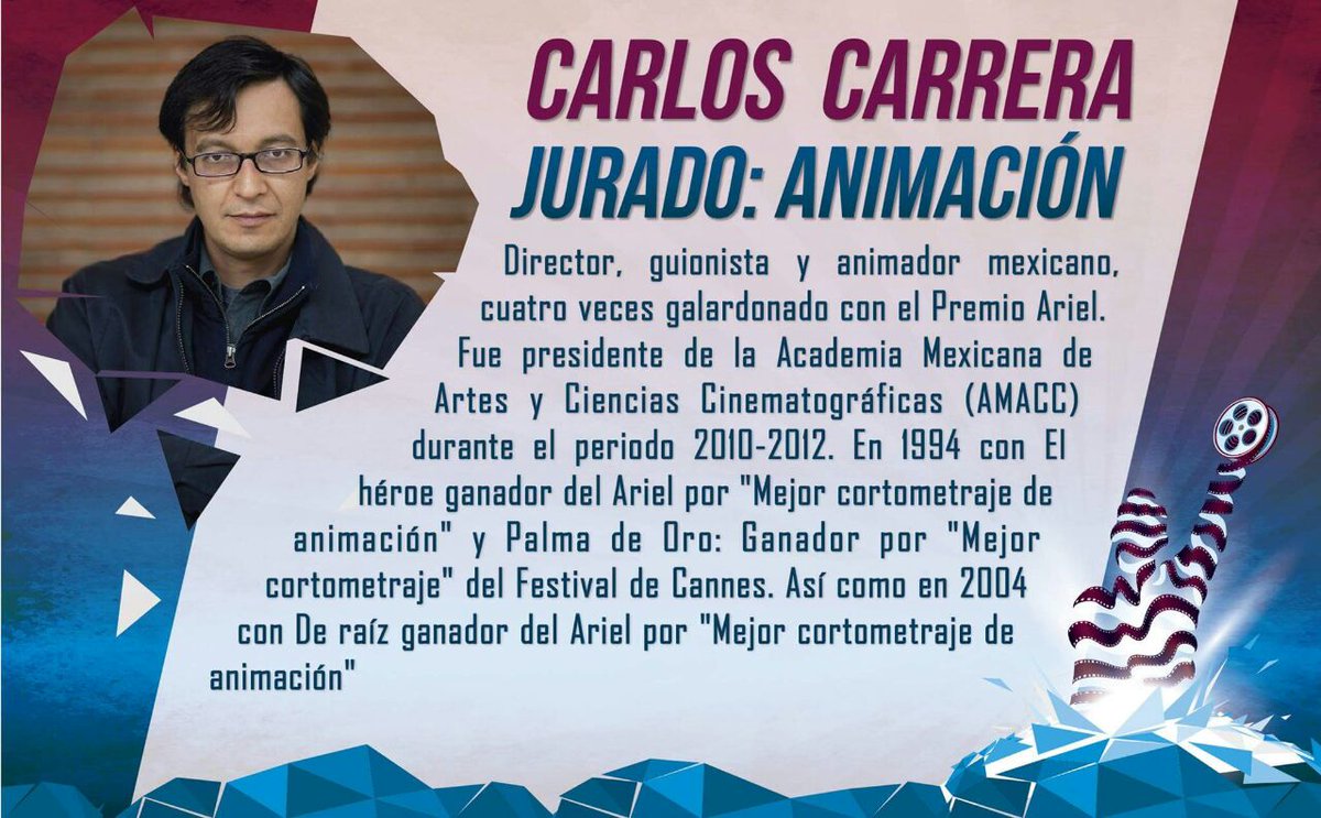ArturoTay's tweet photo. #SabiasQue @R8prior @Carpimal y #CarlosCarrera son el jurado #Animacion del 3er @AllucinemaFICU https://t.co/zAiVeWBQeG