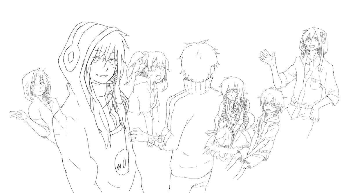 火種 映像とイラスト A Twitter 動画の為に描いたメカクシ団たち トレスじゃなくて全部描き直してるのですc っ W っ サマータイムレコード 歌ってみた オリジナルアレンジ T Co lnsepixt