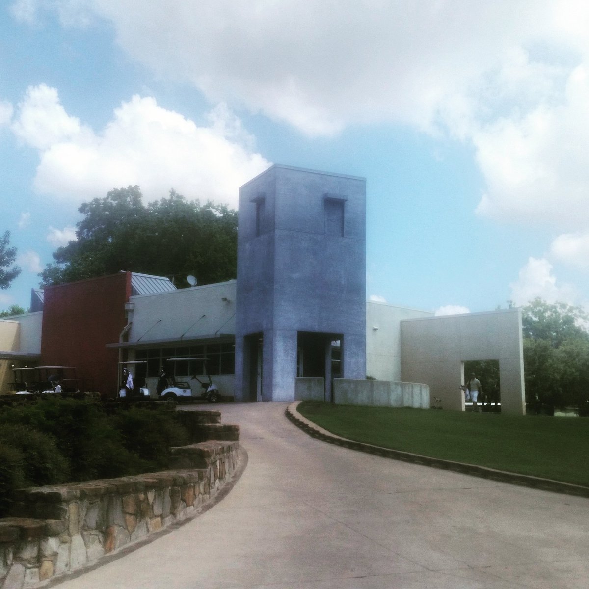 Clubhouse at Keeton Park GC. Contemporary public archt circa 70's. In the grove.  #golfdallas #dallasarchitecture