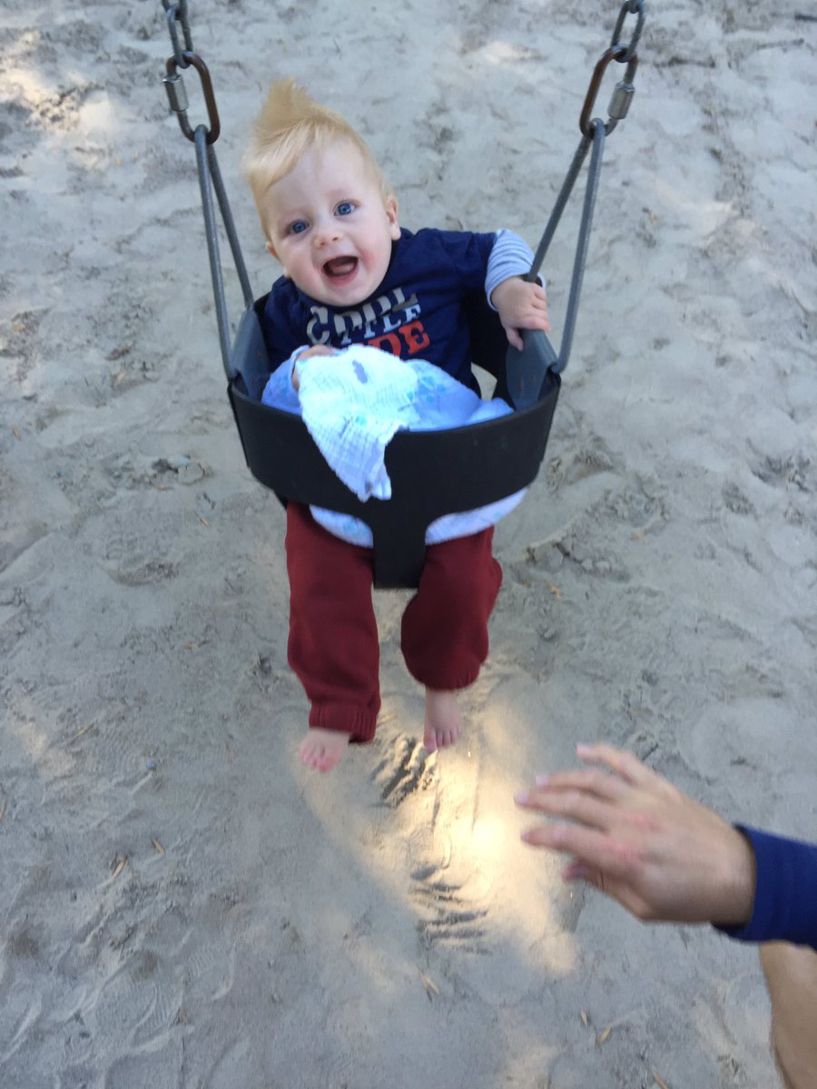 jeddevenish's tweet photo. And finally. This special guy took his first swing ride today! Going to miss this time. #backtoworksucks https://t.co/rjnSCPA5gT