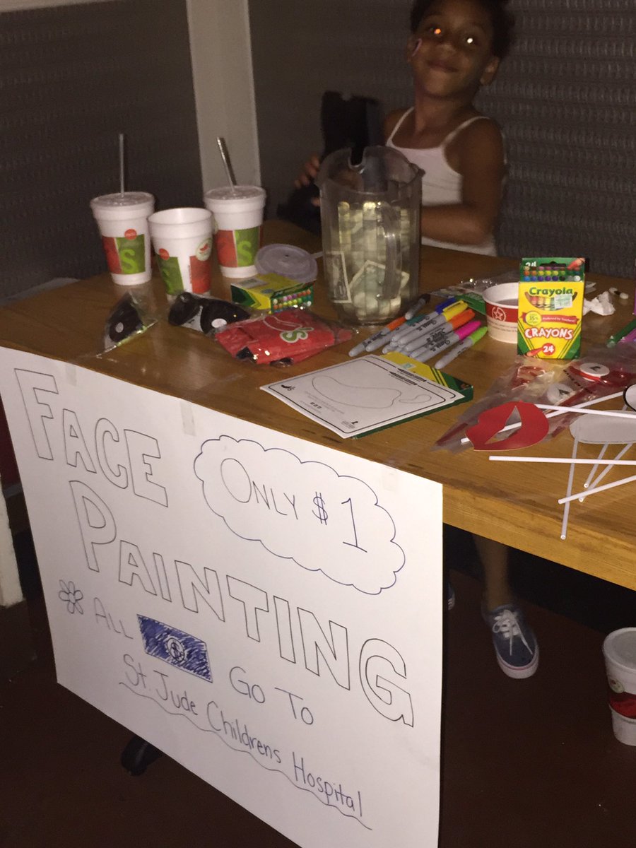 texaschefced's tweet photo. Face painting tonight to help #StJude #wontstop #fightingcancer https://t.co/8mOfUZmJxC