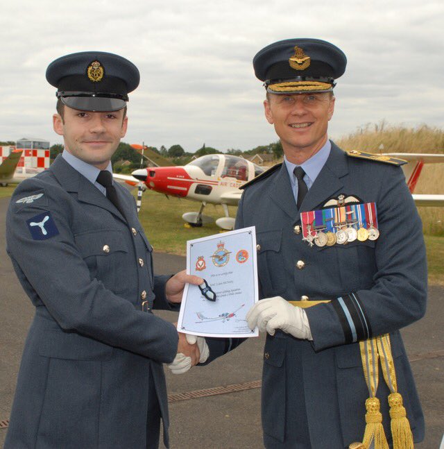 Congrats to SAC Liam McNulty. One of the last to be presented his Glider Pilot Wings by AVM Hedley as 612 VGS closed