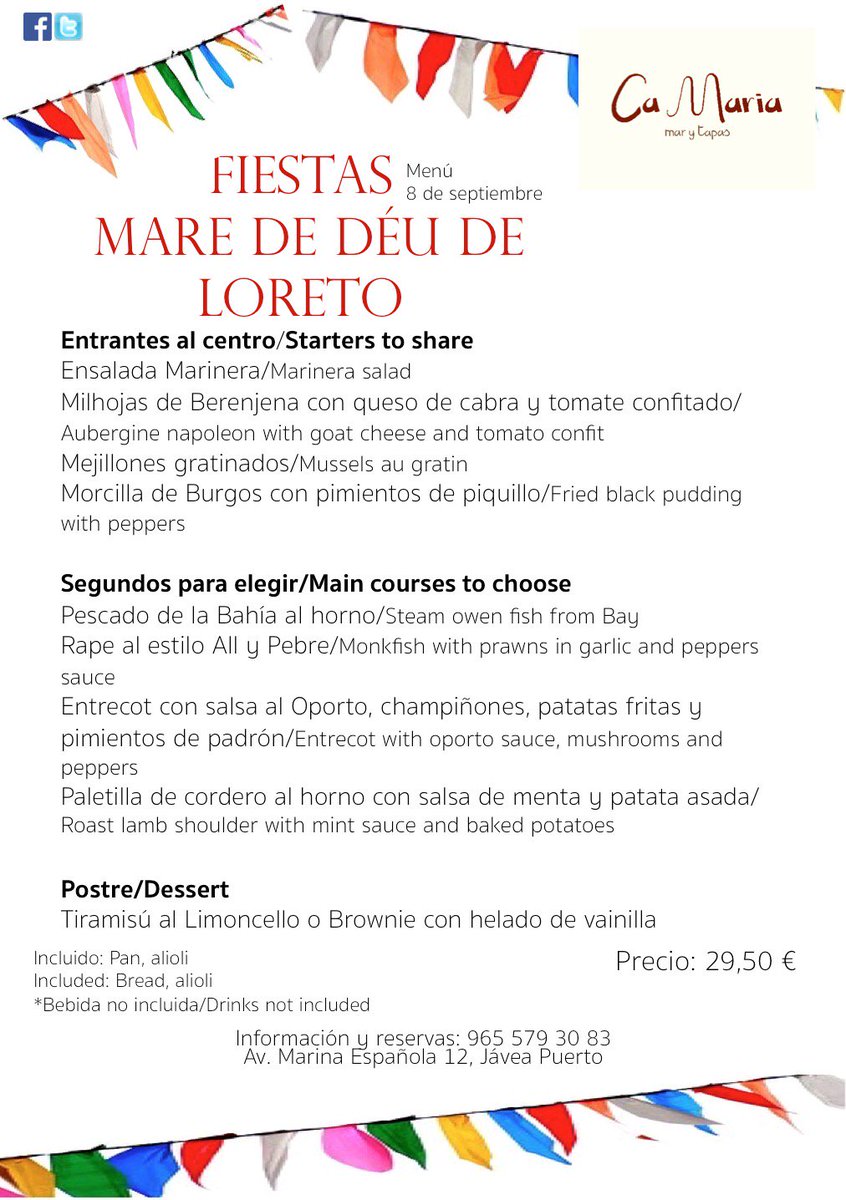 camariadejavea's tweet photo. #Duanesdefiestas #Jávea #camaria #restaurantecamaria https://t.co/0jrvavmufD