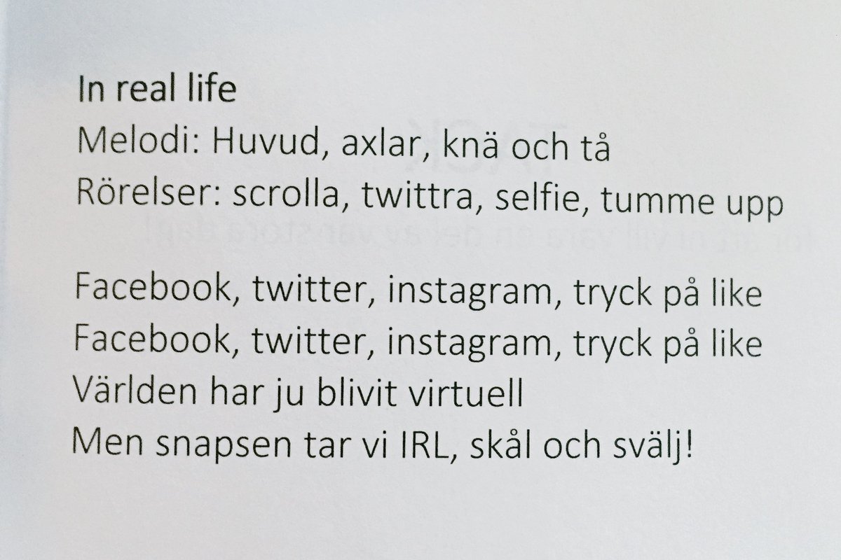 AnnaHelin's tweet photo. Fått en ny favorit bland snapsvisorna 😍 #socialmedia #snapsvisa https://t.co/K3MXjnBP4L