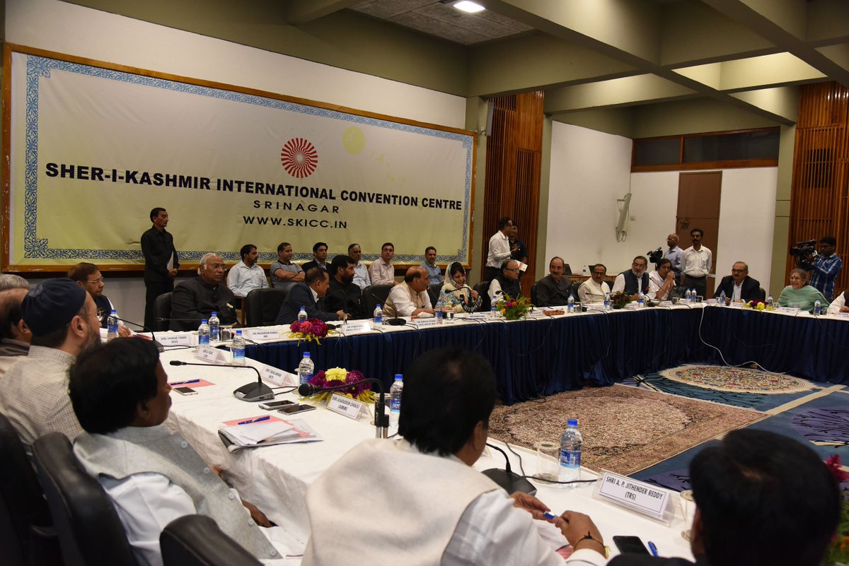 HM Sh <a href="/rajnathsingh/">Rajnath Singh</a> chairing the meeting of All Party delegation with the J&amp;K Govt, in Srinagar.