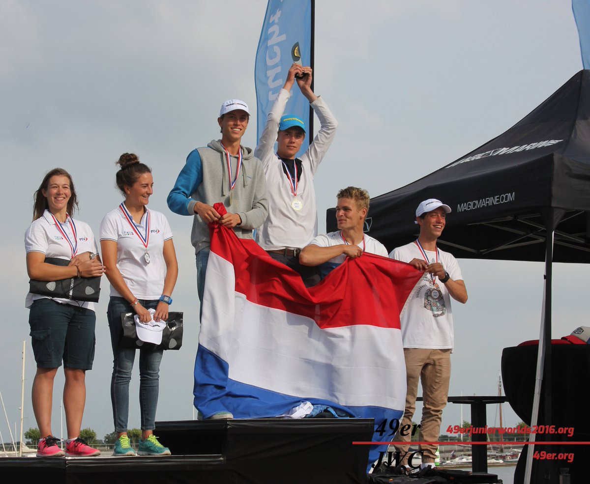 49erJWC's tweet photo. The prize giving ceremony of yesterday's winners. Congratulations! #49erJWC @Lelystad https://t.co/CXMUs3UsFT