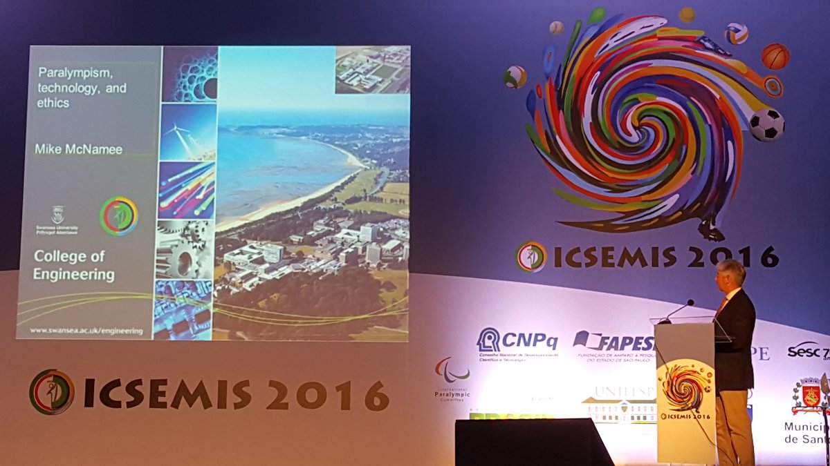 Janssen_Thomas1's tweet photo. Inspiring philosophical lecture on Paralympism by Prof Mike McNamee at #ICSEMIS2016 https://t.co/MWx5ho1fGv
