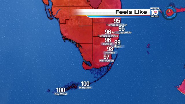 #Sunny start to #Sunday leads to triple-digit heat indices early in the day. Drink plenty of water! #Flwx https://t.co/WqiPnMGX3d